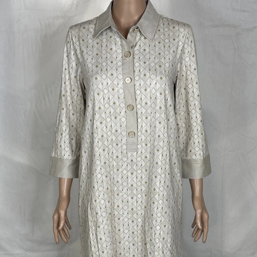 J.McLaughlin Women’s Rollins Midi Dress Tan — 3/4 Sleeve Collared